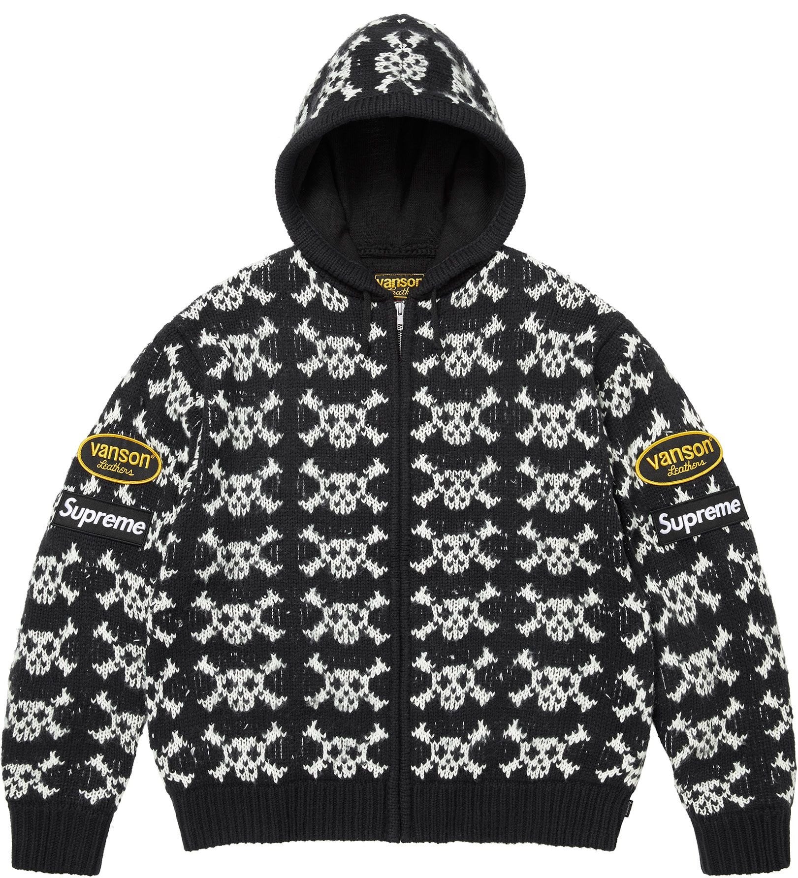 Supreme®/Vanson Leathers® Skull Zip Up Hooded Sweater view 2